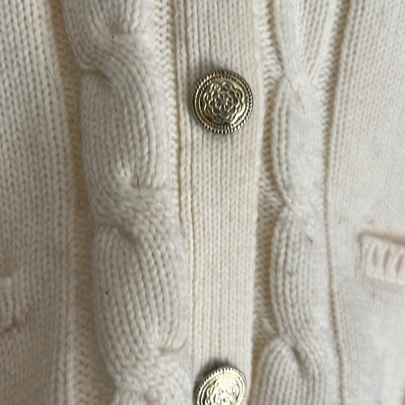Vintage Bobbie Brooks Off White / Vanilla Heavyweight Cardigan Sweater - Picture 3 of 7